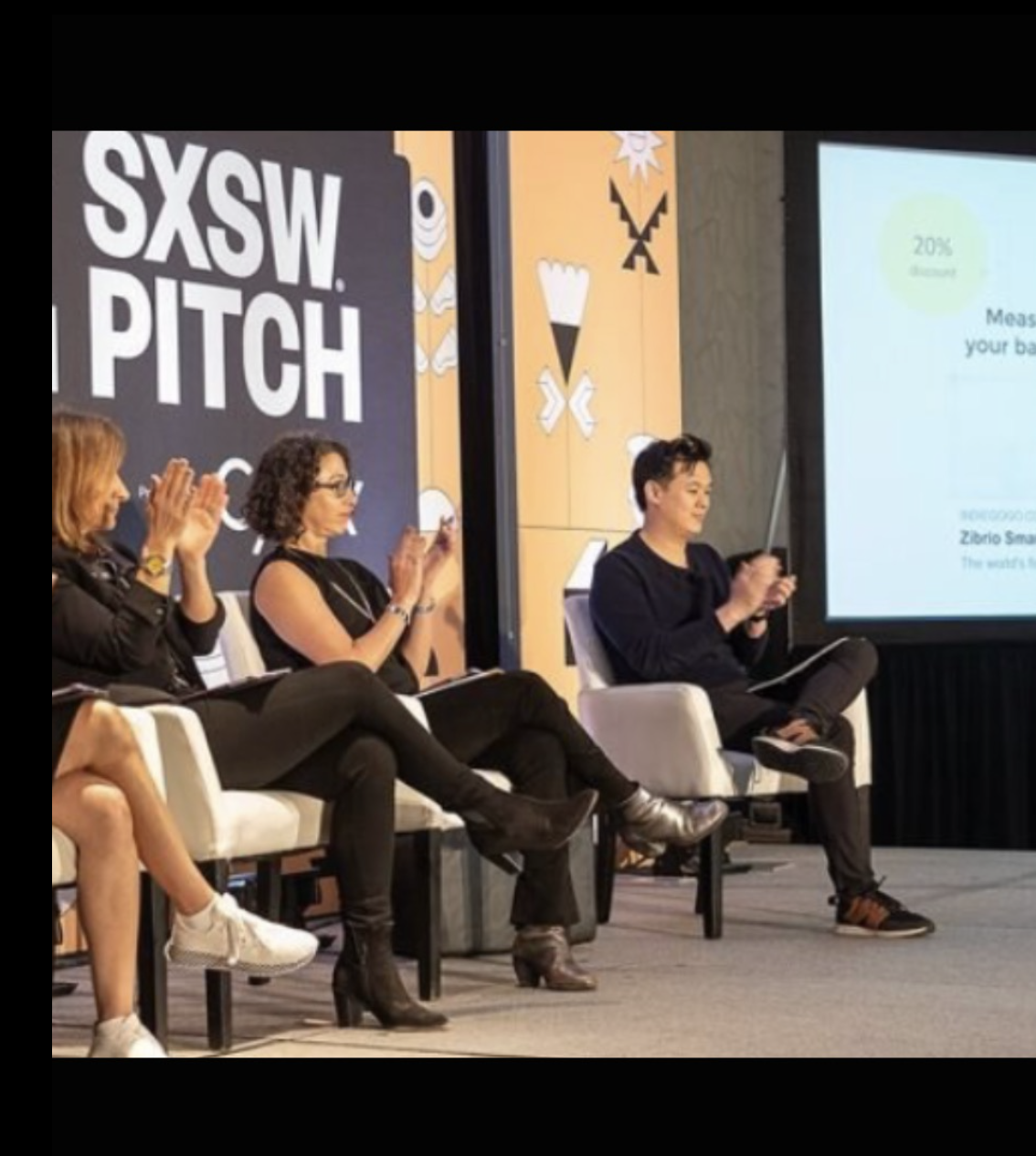 Panel of judges at a pitch competition